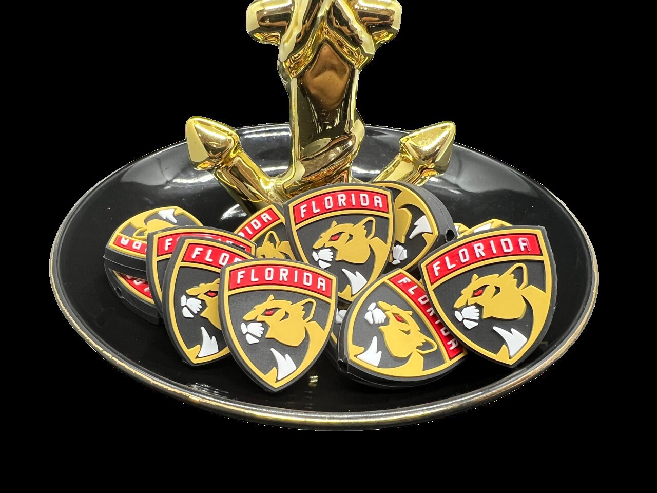 SPORT Silicone Focal, Atlantic Hockey Team Focal Bead, Beaded Pens, FL. Panthers Hockey Focal Bead