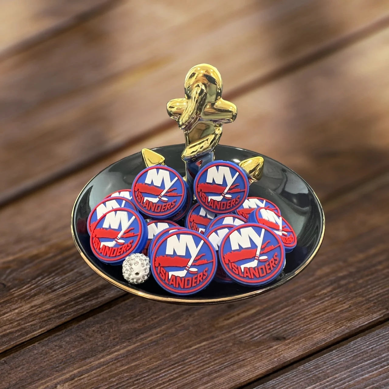 SPORT Silicone Focal, Metropolitan Hockey Team Focal Bead, NY Rangers Hockey Focal Bead