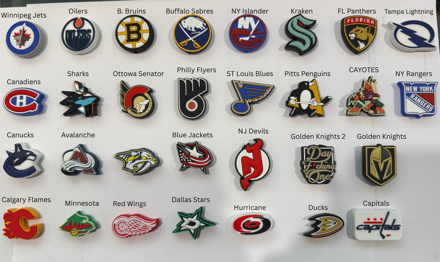 SPORT Silicone Focal, Metropolitan Hockey Team Focal Bead,Hockey Focal Bead