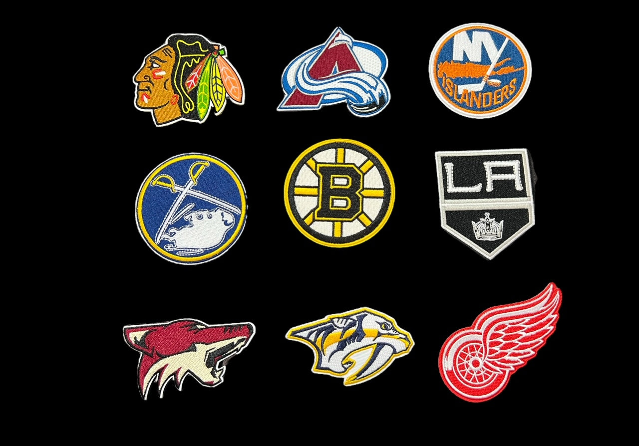 Flames Hockey Embroidery Logo Iron On | Patches |  Clothes Applique Hockey Patches